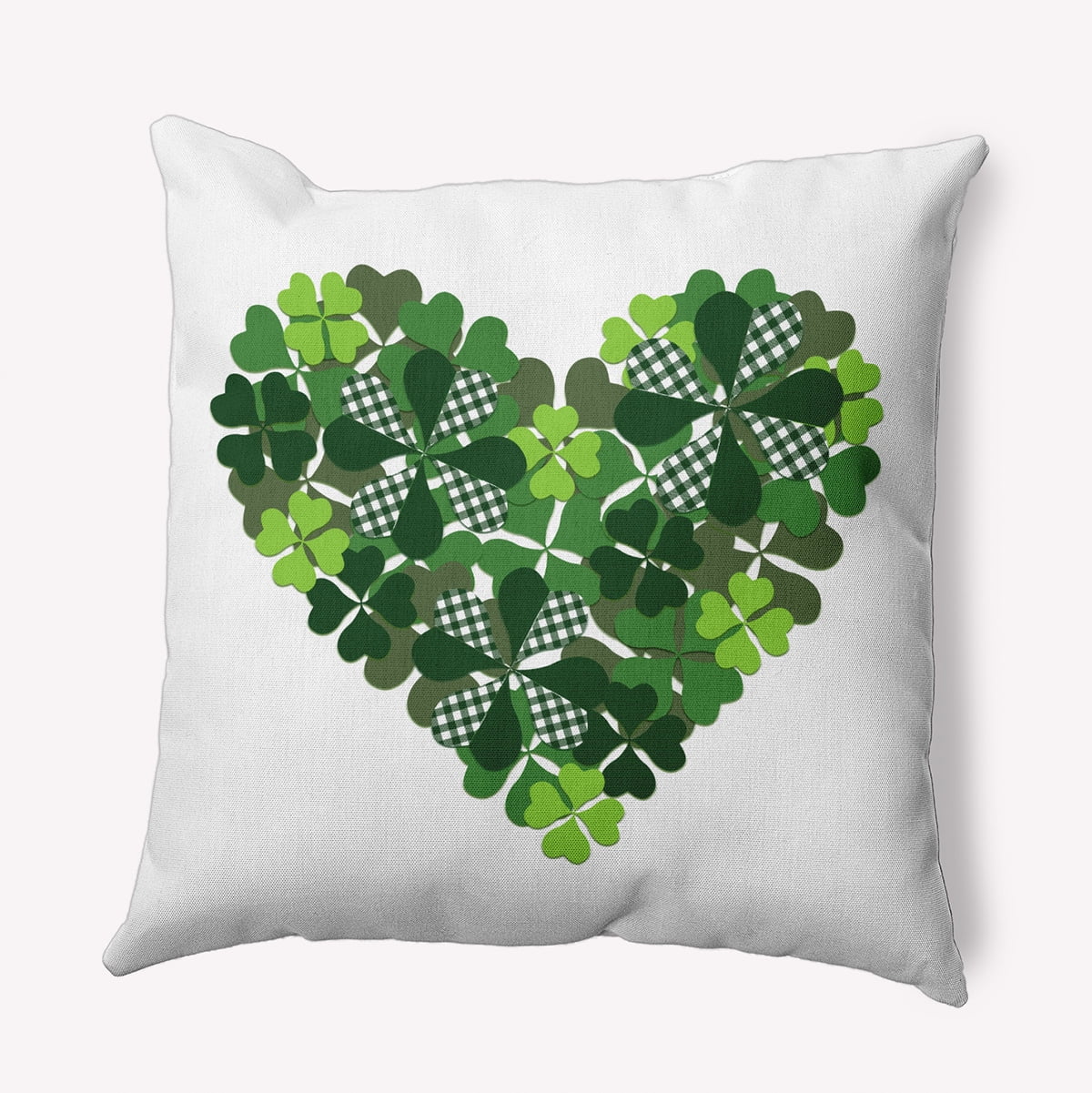16" x 16" Simply Daisy Lucky Heart Polyester Accent Pillow, Leaf Green Qty 1