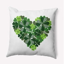 16" x 16" Simply Daisy Lucky Heart Polyester Indoor/Outdoor Pillow, Leaf Green Qty 1