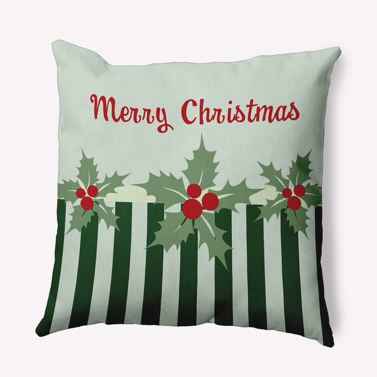 16" x 16" Simply Daisy Merry Christmas Stripes Polyester Accent Pillow, Half Pint Qty 1