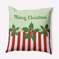 thumbnail image 1 of 16" x 16" Simply Daisy Merry Christmas Stripes Polyester Accent Pillow, Leaf Green Qty 1, 1 of 4