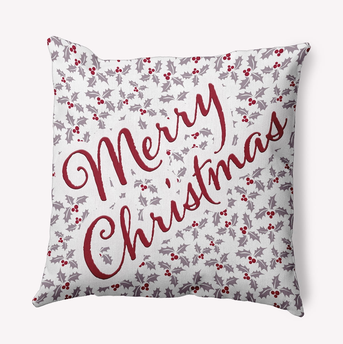 16" x 16" Simply Daisy Merry Christmas with Holly Polyester Accent Pillow, Light Purple Qty 1