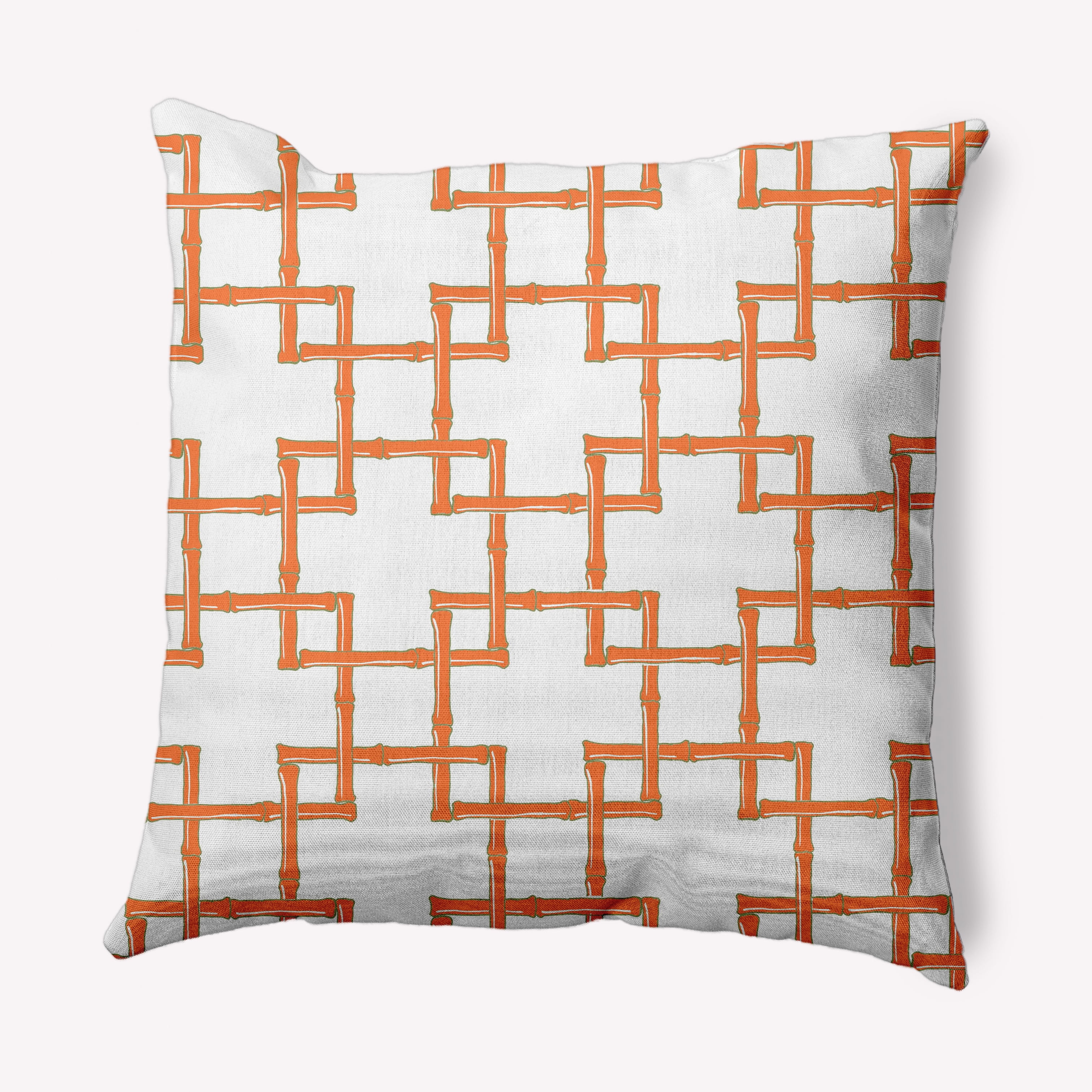 16" x 16" Simply Daisy Mid-Century Orange and White Polyester Throw Pillow
