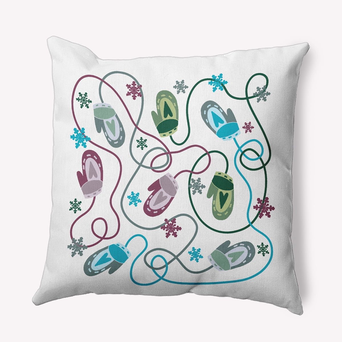 16" x 16" Simply Daisy Mittens Polyester Indoor/Outdoor Pillow, Passion Flower Qty 1