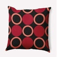 thumbnail image 1 of 16" x 16" Simply Daisy Mod Circles Polyester Accent Pillow, Dark Red Qty 1, 1 of 6