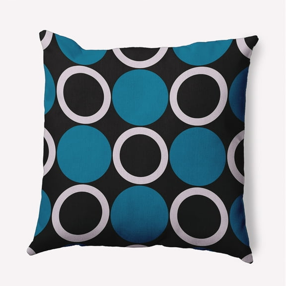 16" x 16" Simply Daisy Mod Circles Polyester Accent Pillow, Unreal Teal Qty 1