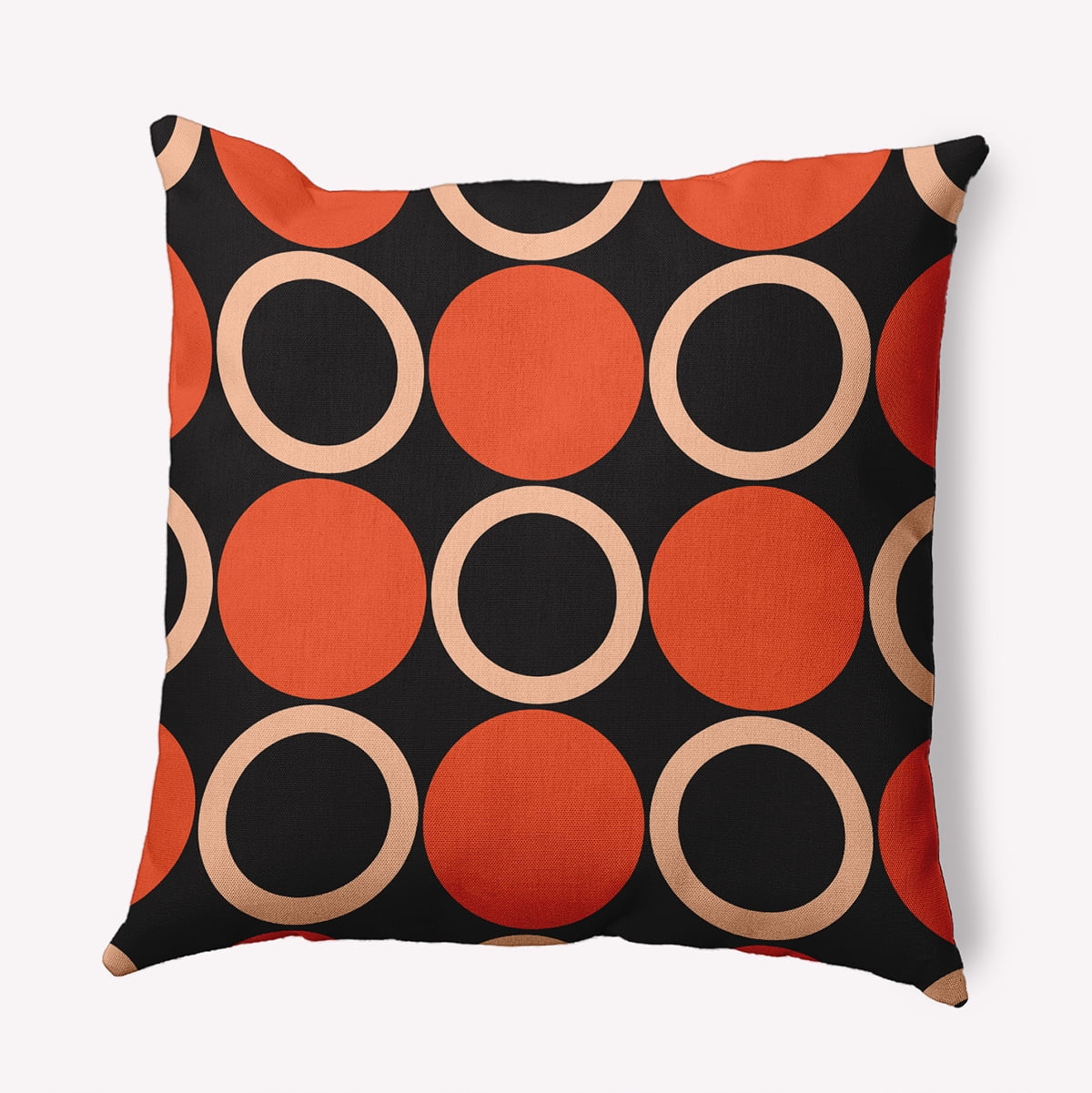16" x 16" Simply Daisy Mod Circles Polyester Indoor/Outdoor Pillow, Harvest Orange Qty 1