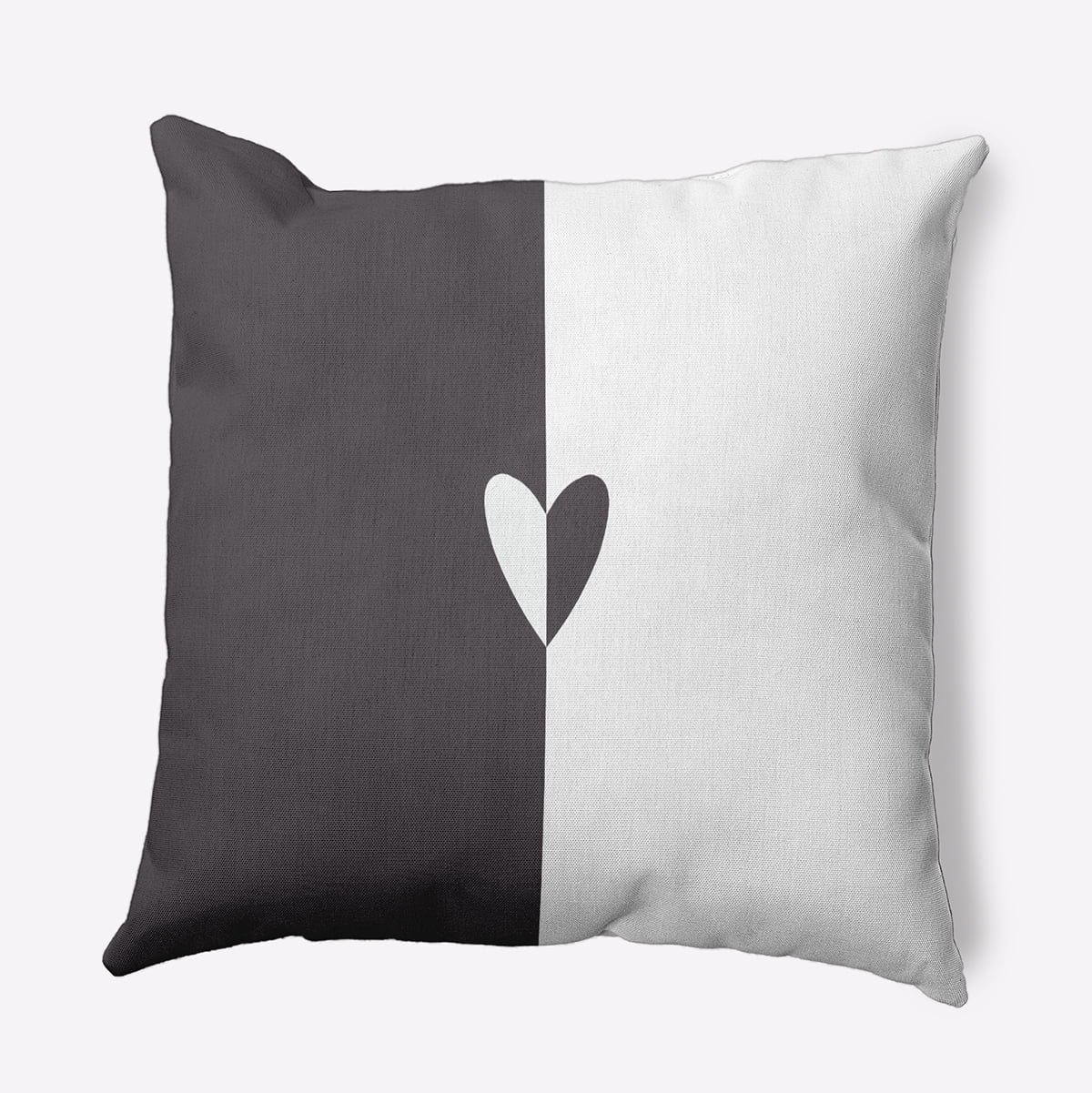 16" x 16" Simply Daisy Modern Heart Polyester Indoor/Outdoor Pillow, Dark Gray Qty 1