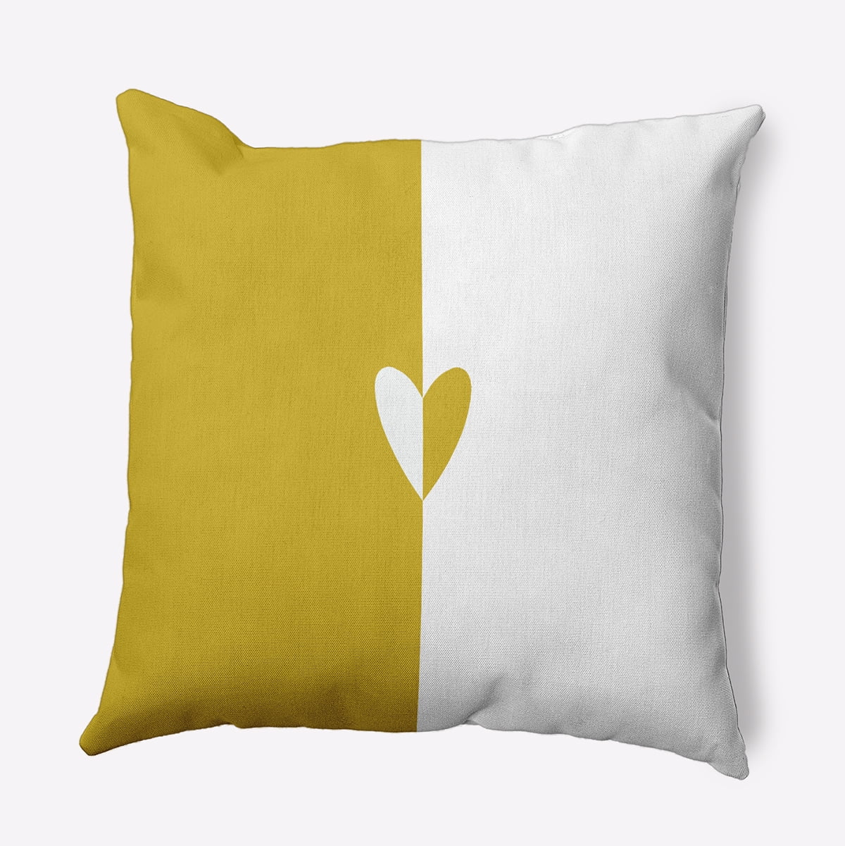 16" x 16" Simply Daisy Modern Heart Polyester Indoor/Outdoor Pillow, Mustard Qty 1