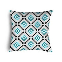 16" x 16" Simply Daisy Modern Tribal Pattern Poly Pillow with Zipper, Carribbean Turquoise Qty 1