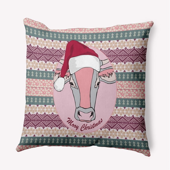 16" x 16" Simply Daisy Mooy Christmas Polyester Accent Pillow, Light Pink Qty 1