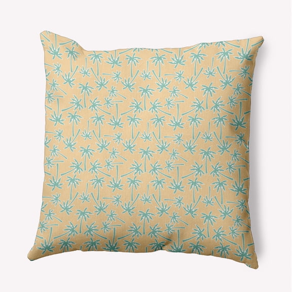 16" x 16" Simply Daisy Palm Tree Pattern Polyester Accent Pillow, Corn Stalk Qty 1