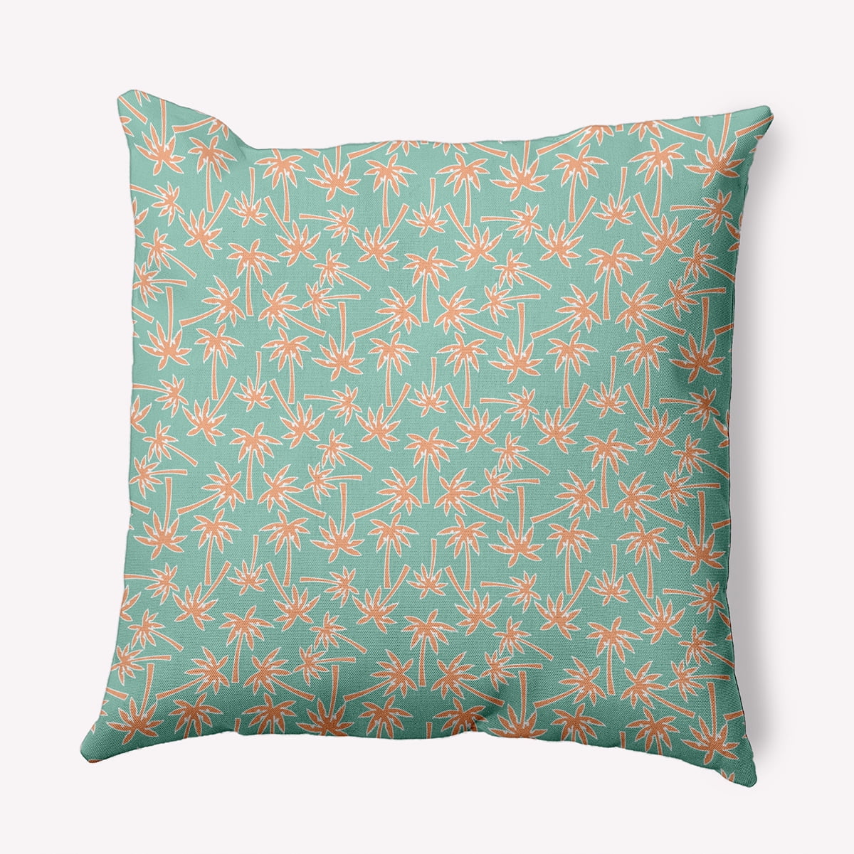 16" x 16" Simply Daisy Palm Tree Pattern Polyester Indoor/Outdoor Pillow, Spring Green Qty 1