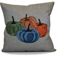 thumbnail image 1 of 16" x 16" Simply Daisy Paper Mache Pumpkins Fall Polyester Accent Pillow, Grey Qty 1, 1 of 1