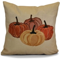 16" x 16" Simply Daisy Paper Mache Pumpkins Fall Polyester Accent Pillow, Yellow Qty 1