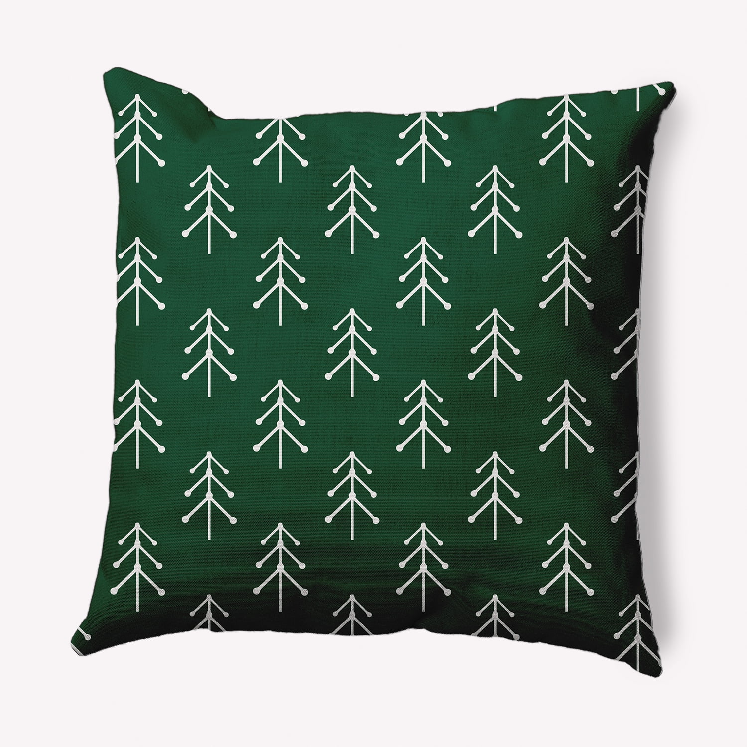 16" x 16" Simply Daisy Patterned Trees Winter Polyester Accent Pillow, Pine (1 Count)