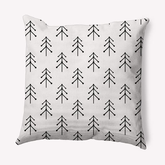 16" x 16" Simply Daisy Patterned Trees Winter Polyester Accent Pillow, Snow Qty 1