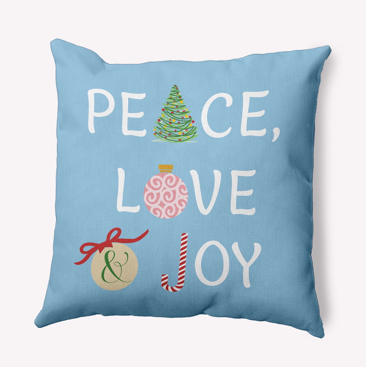 16" x 16" Simply Daisy Peace Love Joy Polyester Accent Pillow, Carolina Qty 1