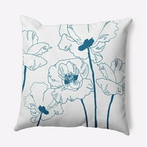 16" x 16" Simply Daisy Popping Poppies Polyester Accent Pillow, Teal Qty 1