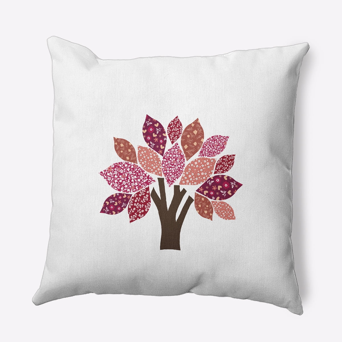16" x 16" Simply Daisy Printed Quilt Tree Polyester Accent Pillow, Fuschia Qty 1