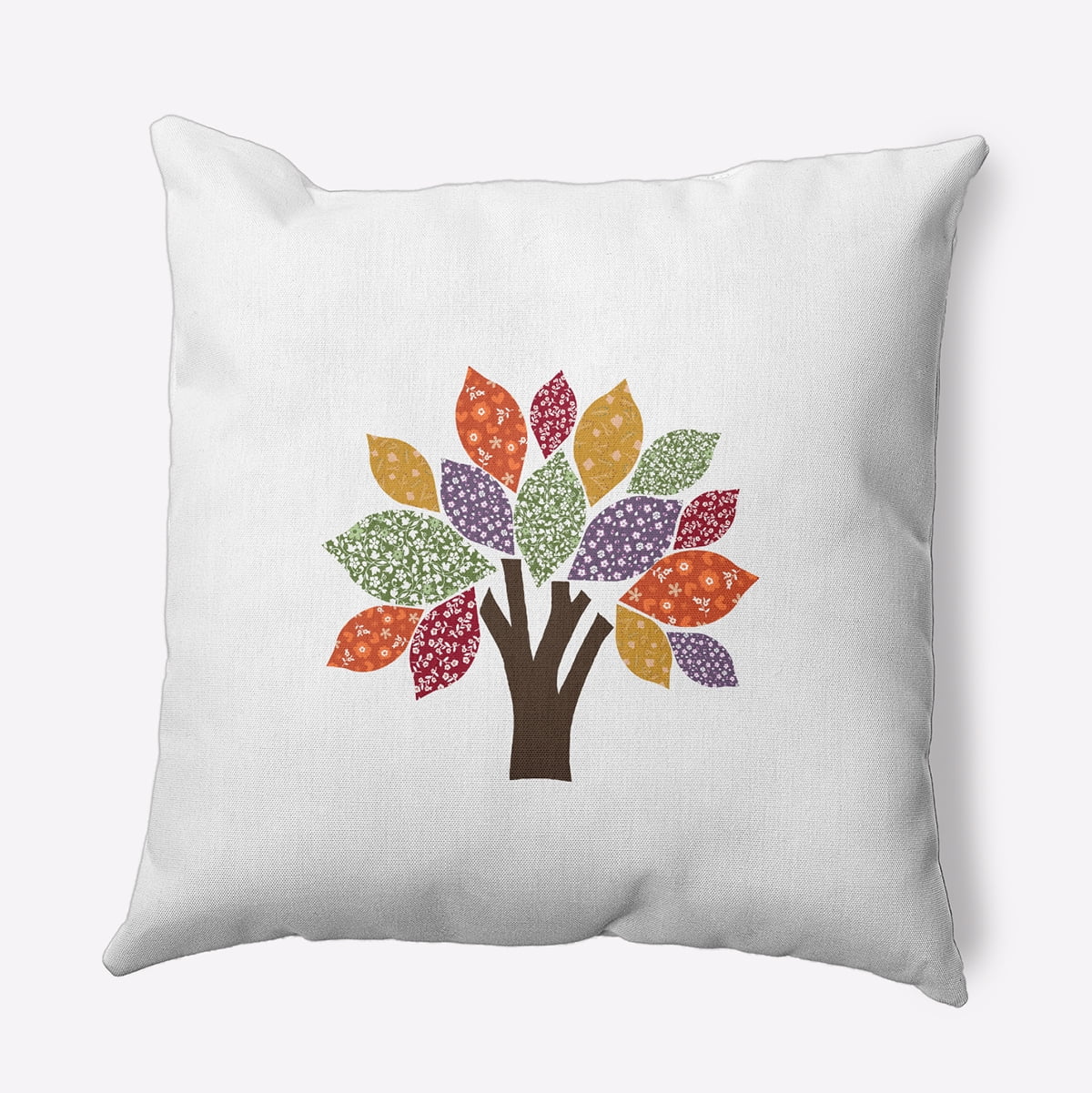 16" x 16" Simply Daisy Printed Quilt Tree Polyester Accent Pillow, Scallion Qty 1