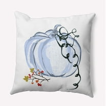 16" x 16" Simply Daisy Pumpkin Love Polyester Accent Pillow, Misty Blue Qty 1