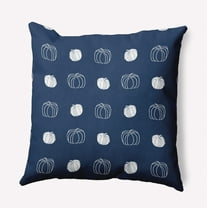 16" x 16" Simply Daisy Pumpkin Pattern Polyester Indoor/Outdoor Pillow, Navy Qty 1