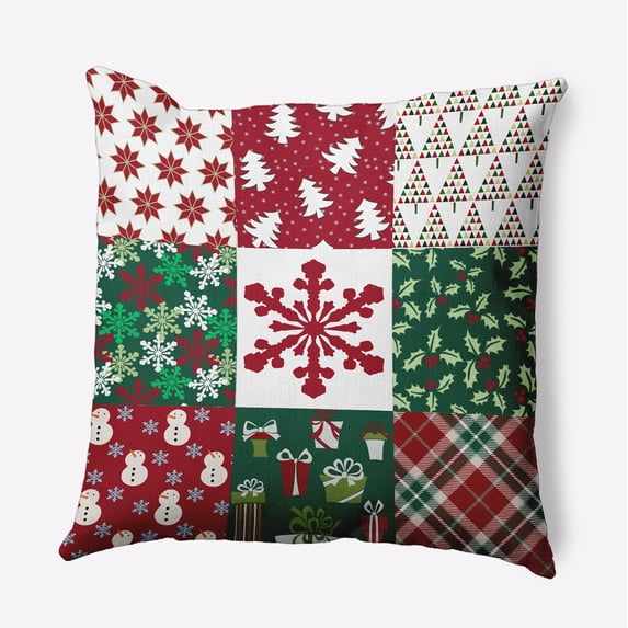 16" x 16" Simply Daisy Quilted Christmas Polyester Accent Pillow, Haute Red Qty 1