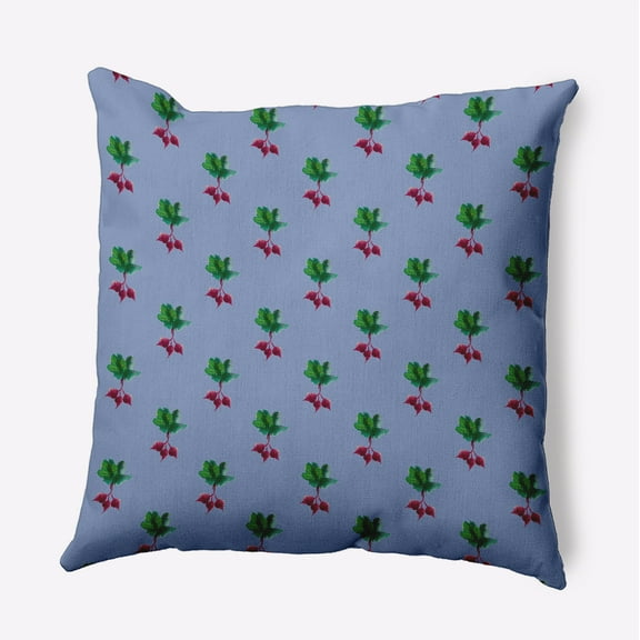 16" x 16" Simply Daisy Radishes Pattern Polyester Indoor/Outdoor Pillow, Cornflower Qty 1
