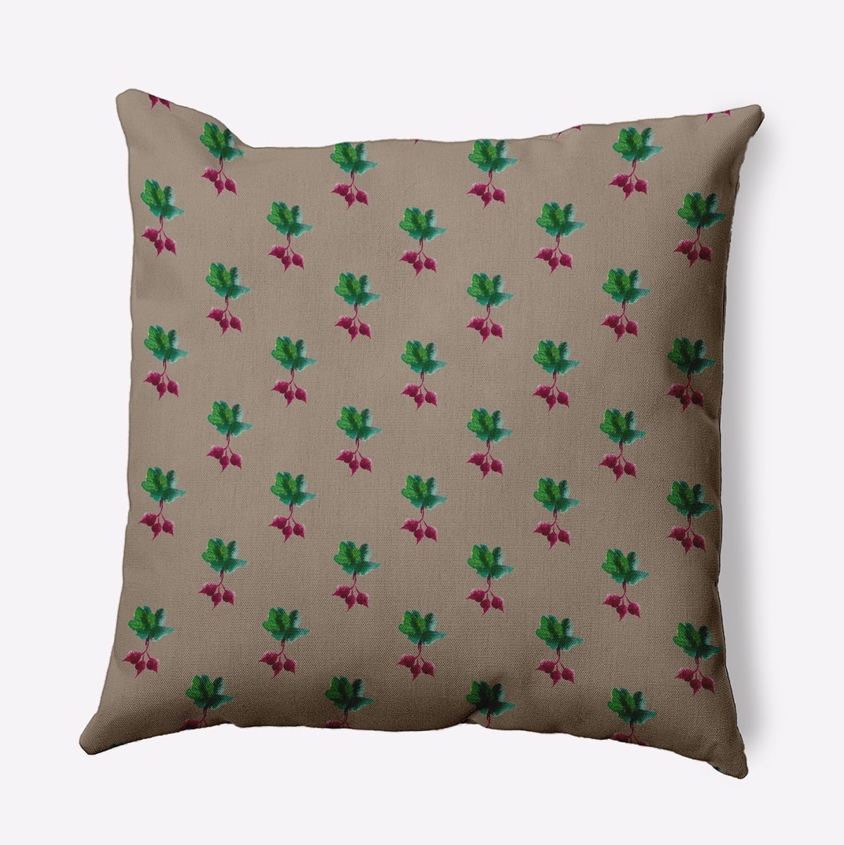 16" x 16" Simply Daisy Radishes Pattern Polyester Indoor/Outdoor Pillow, Doe Qty 1