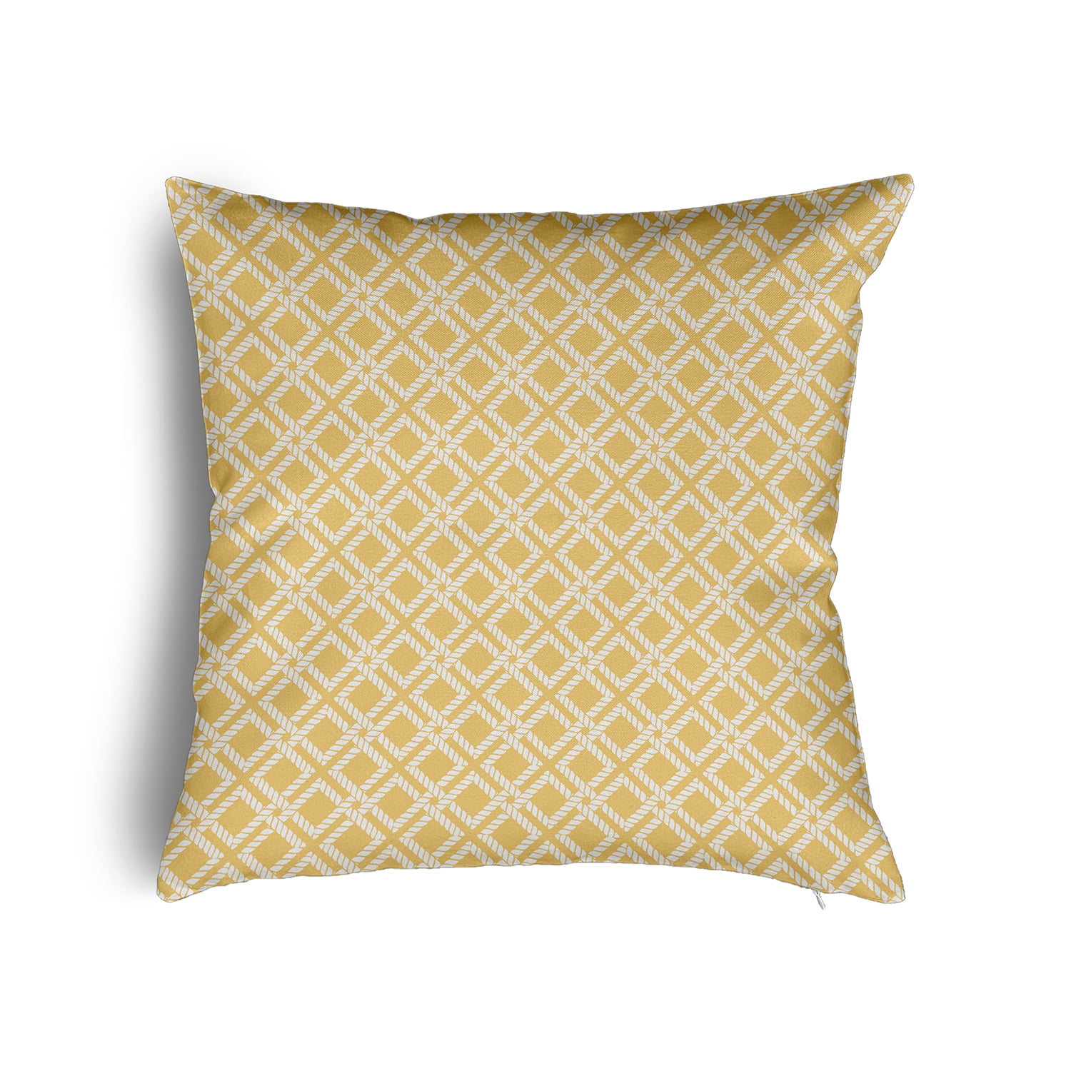 16" x 16" Simply Daisy Rope Rigging Poly Pillow with Zipper, Daffodil Qty 1