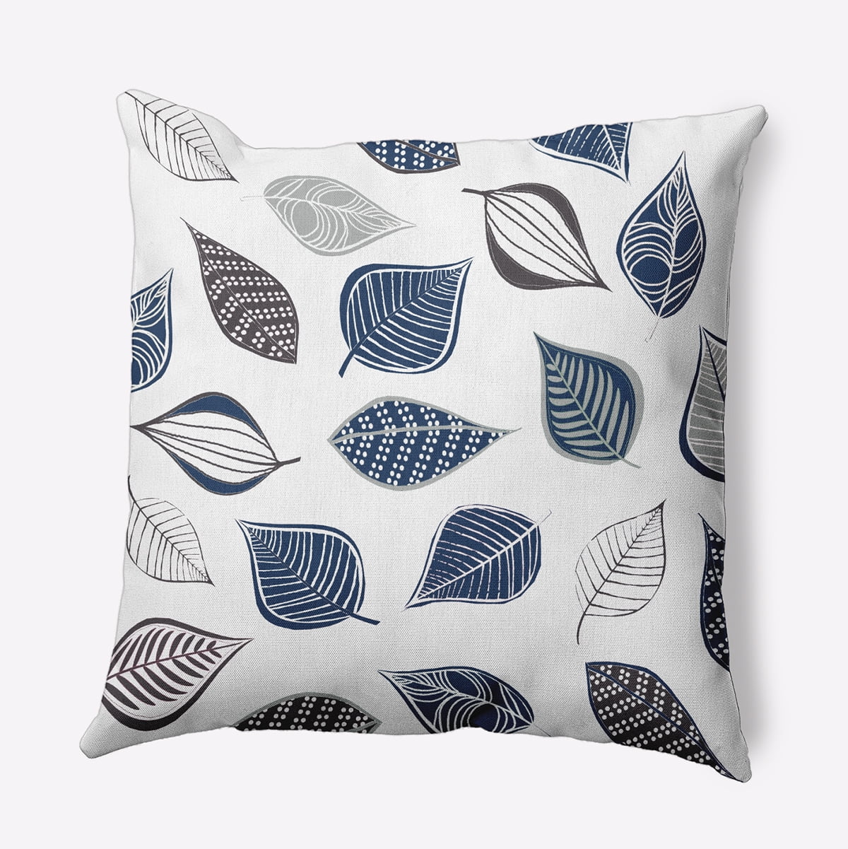 16" x 16" Simply Daisy Scattered Leaves Polyester Accent Pillow, Navy Qty 1