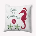 thumbnail image 1 of 16" x 16" Simply Daisy Seas and Greetings Polyester Accent Pillow, Christmas Pink Qty 1, 1 of 3