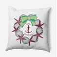thumbnail image 1 of 16" x 16" Simply Daisy Seas and Greetings Wreath Polyester Accent Pillow, Maroon Qty 1, 1 of 3