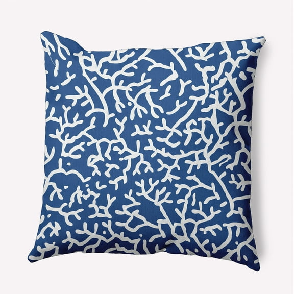16" x 16" Simply Daisy Seaweed Indoor/Outdoor Pillow, Nautical Navy Qty 1