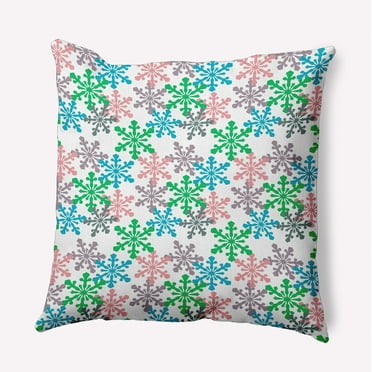 16" x 16" Simply Daisy Snow Fall Polyester Indoor/Outdoor Pillow, Bright Green Qty 1