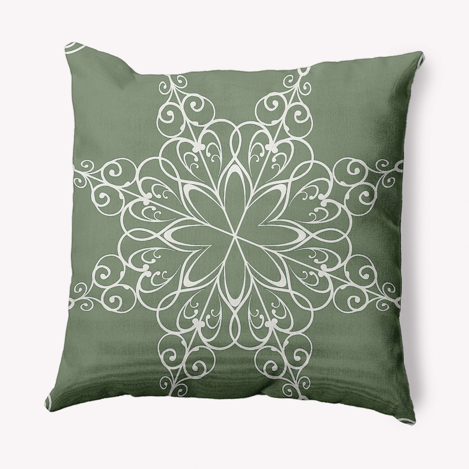 16" x 16" Simply Daisy Snowflake Polyester Indoor/Outdoor Pillow, Sage Green (1 Count)