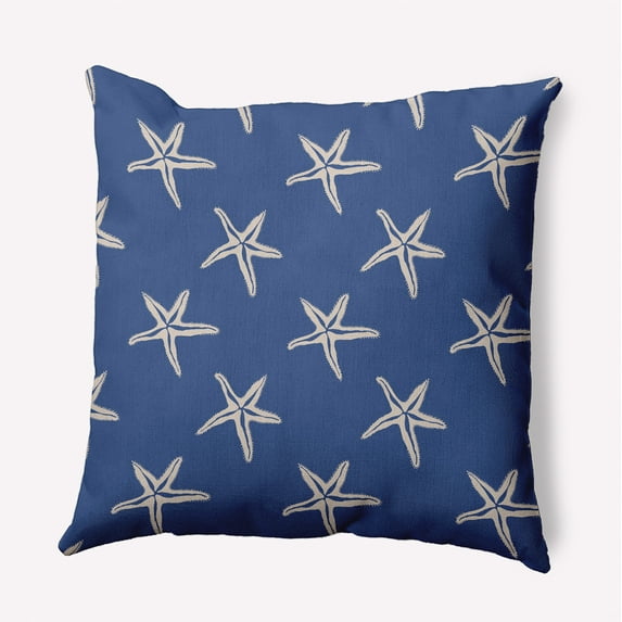 16" x 16" Simply Daisy Starfish Indoor/Outdoor Pillow, Nautical Navy Qty 1