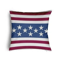 16" x 16" Simply Daisy Stars and Bars Poly Pillow with Zipper, Nautical Navy Qty 1