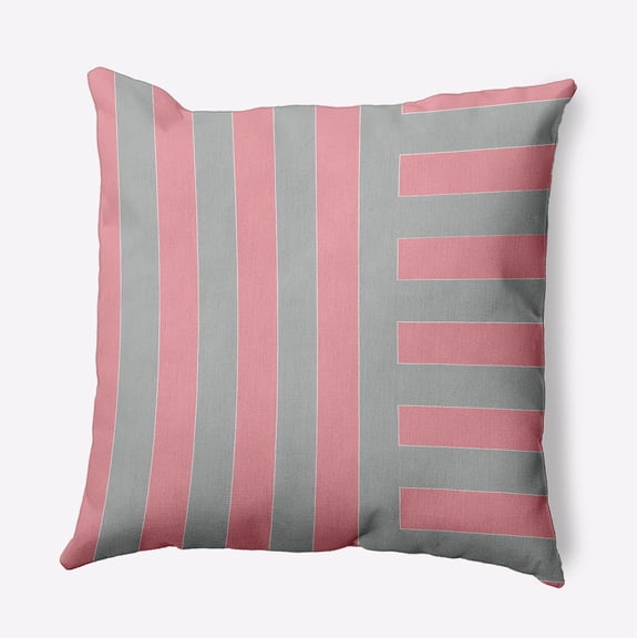 16" x 16" Simply Daisy Stripes Polyester Accent Pillow, Pink Icing Qty 1