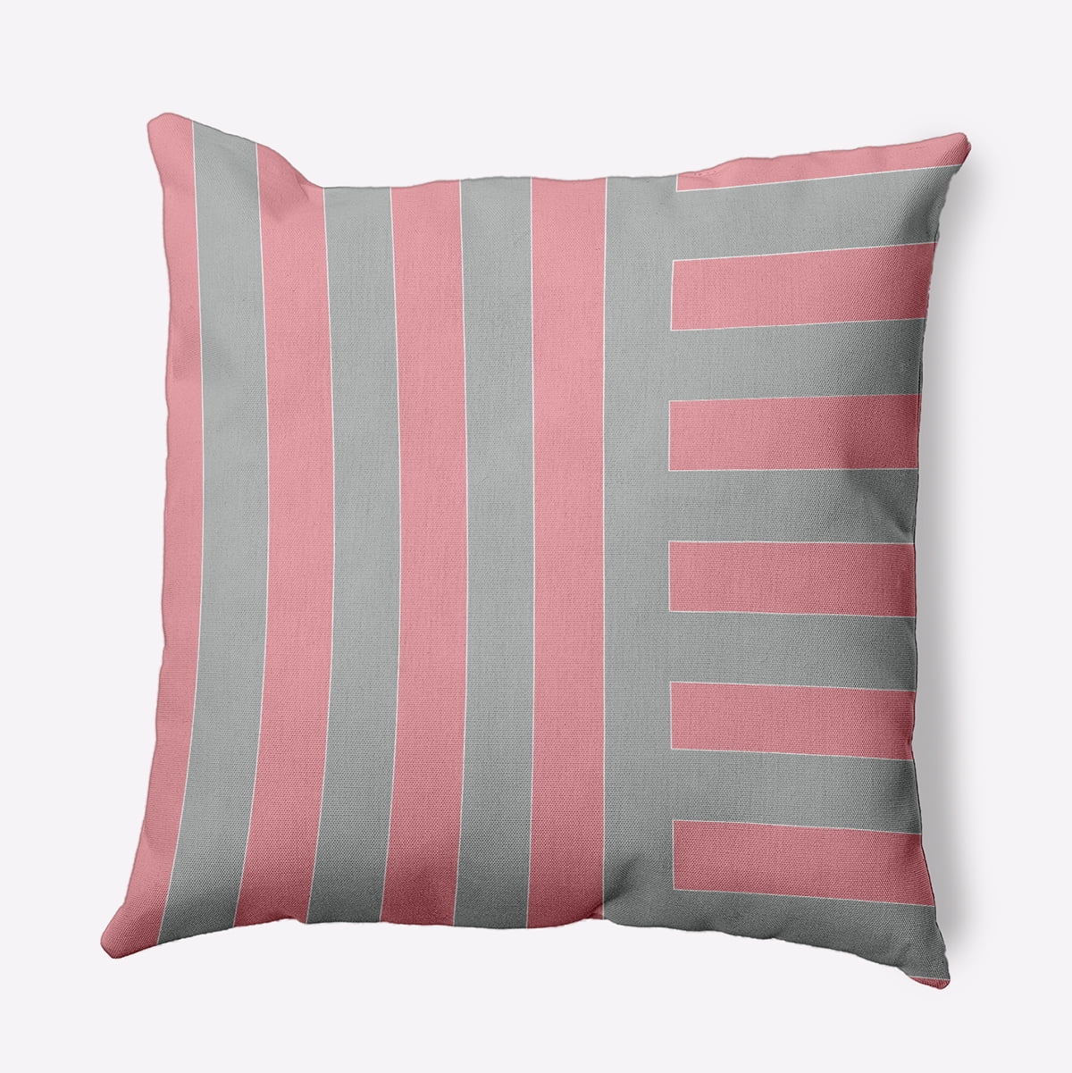 16" x 16" Simply Daisy Stripes Polyester Indoor/Outdoor Pillow, Pink Icing Qty 1