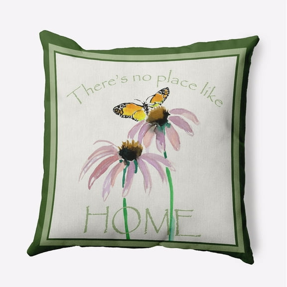 16" x 16" Simply Daisy There's No Place Like Home Polyester Accent Pillow, Leaf Qty 1