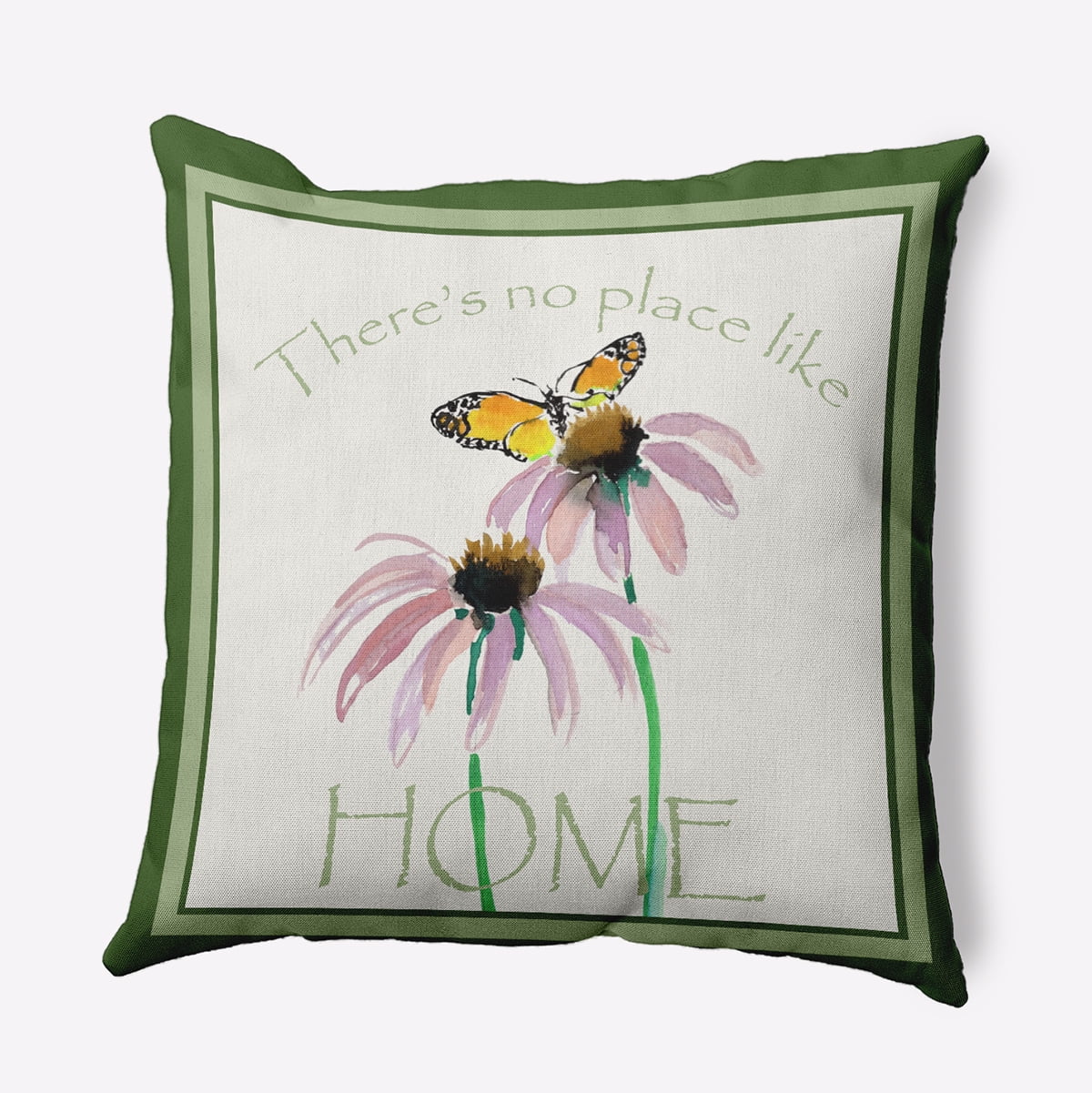 16" x 16" Simply Daisy There's No Place Like Home Polyester Indoor/Outdoor Pillow, Leaf Qty 1