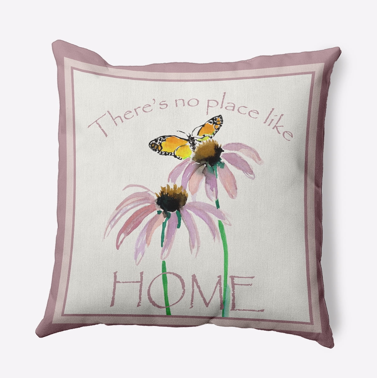 16" x 16" Simply Daisy There's No Place Like Home Polyester Indoor/Outdoor Pillow, Romantic Purple Qty 1