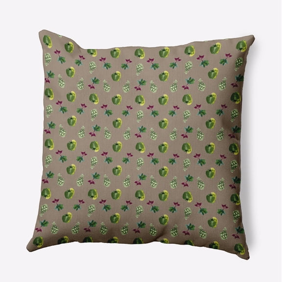 16" x 16" Simply Daisy Three Veggies Pattern Polyester Indoor/Outdoor Pillow, Doe Qty 1