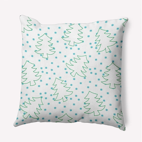 16" x 16" Simply Daisy Tree Outlines Polyester Accent Pillow, Turquoise Qty 1