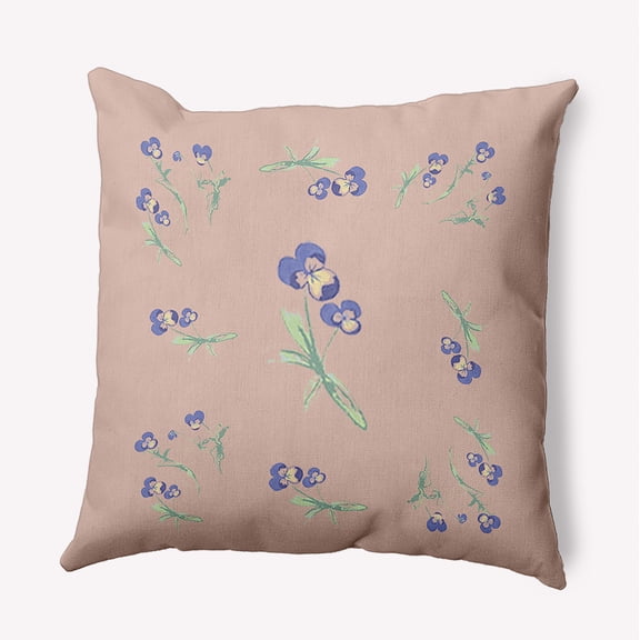 16" x 16" Simply Daisy Violets Scattered Polyester Accent Pillow, Sunwashed Brick Qty 1
