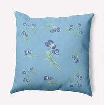 16" x 16" Simply Daisy Violets Scattered Polyester Indoor/Outdoor Pillow, Carolina Blue Qty 1