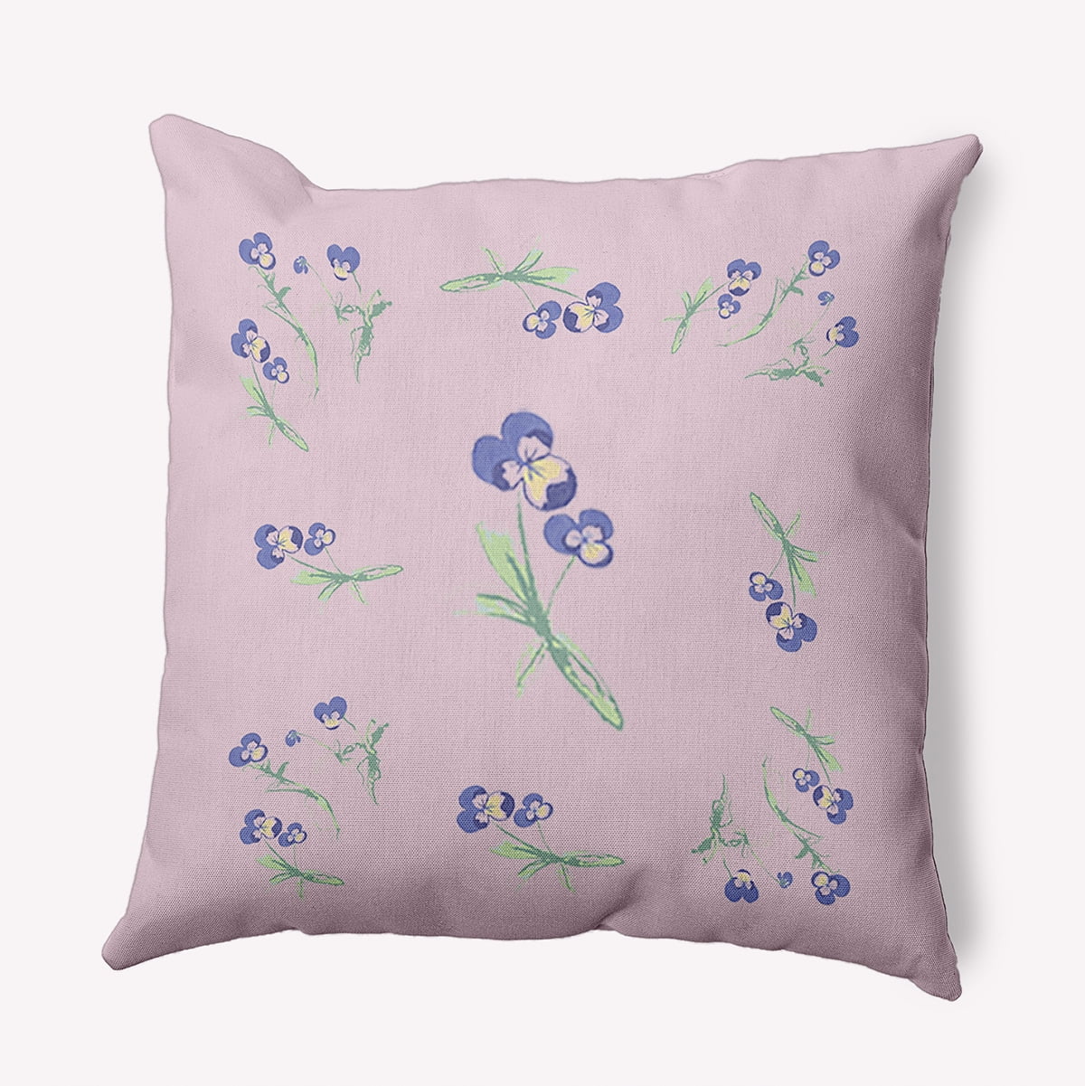 16" x 16" Simply Daisy Violets Scattered Polyester Indoor/Outdoor Pillow, Pail Orchid Qty 1
