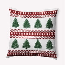 16" x 16" Simply Daisy Winter Lace Forest Polyester Accent Pillow, Cardinal Red Qty 1