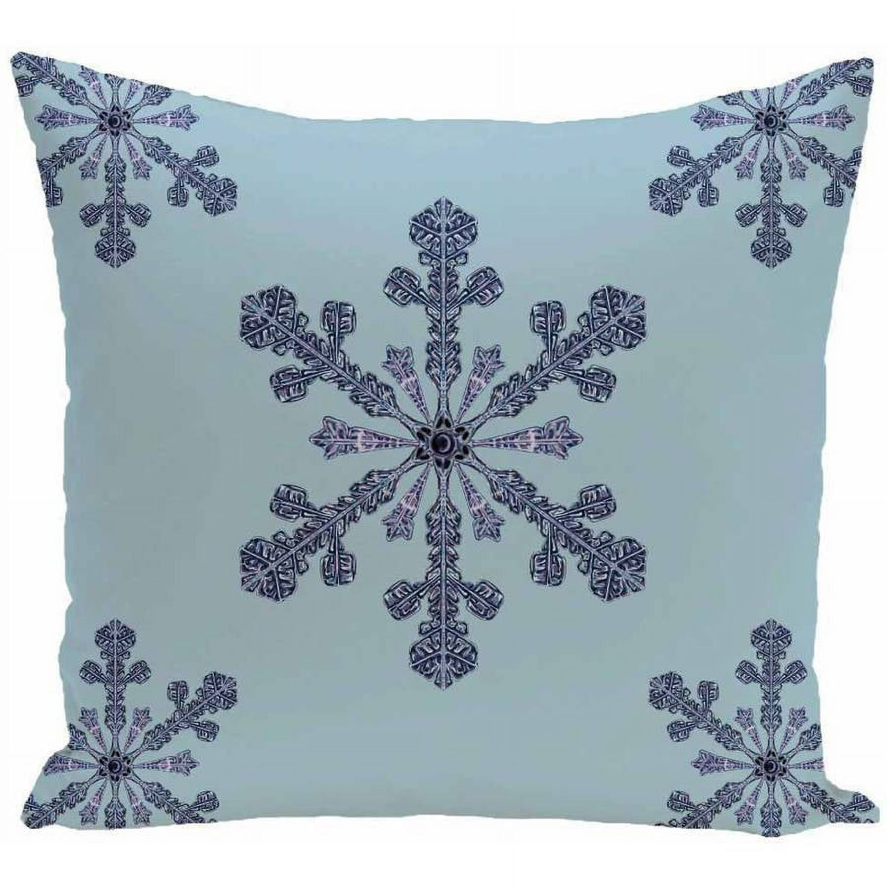 16" x 16" Simply Daisy Winter Vail Snowflake Polyester Accent Pillow, Blue Qty 1